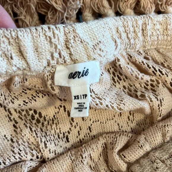 Aerie Patchwork Cream Floral Lace Swim Coverup Skirt Woman's XS - Picture 8 of 10
